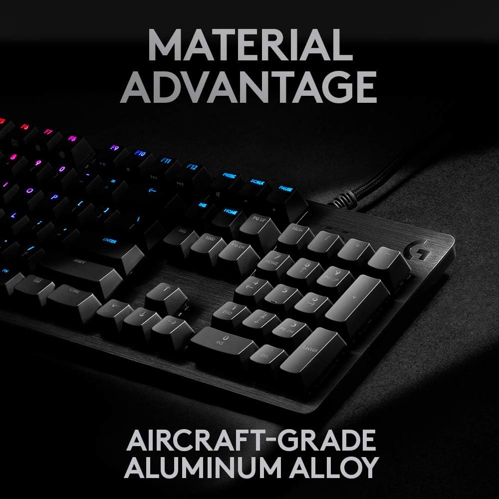 Logitech G513 Carbon LIGHTSYNC RGB Mechanical Gaming Keyboard with GX Blue Switches - Clicky - Used Like New