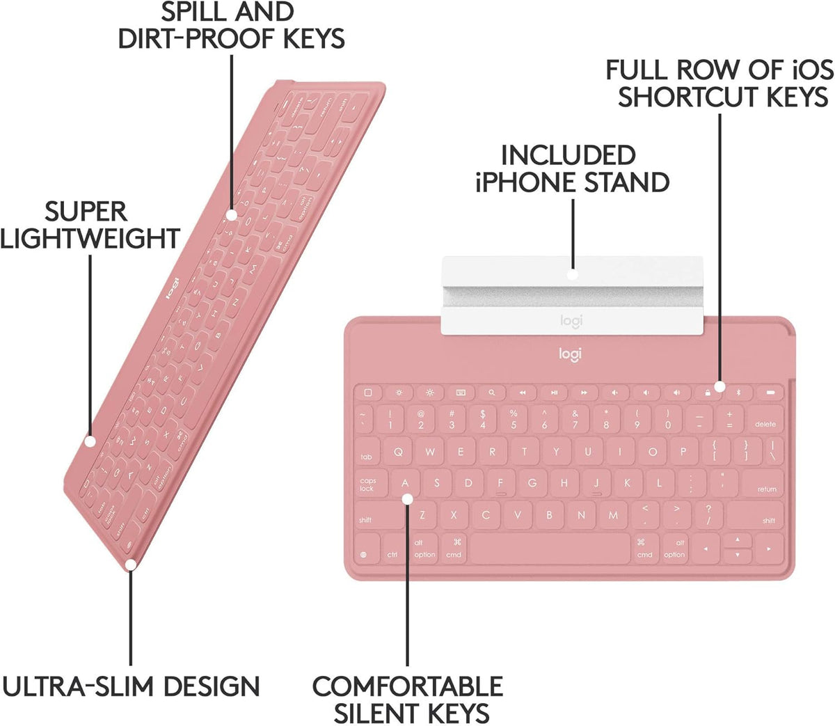Logitech Keys-to-Go Super-Slim and Super-Light Bluetooth Keyboard for iPhone & iPad - Used Like New
