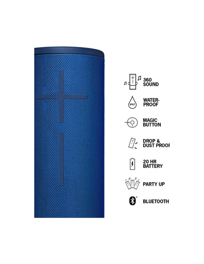 Ultimate Ears MEGABOOM 3 Portable Wireless Bluetooth Speaker Lagoon Blue - Refurbished
