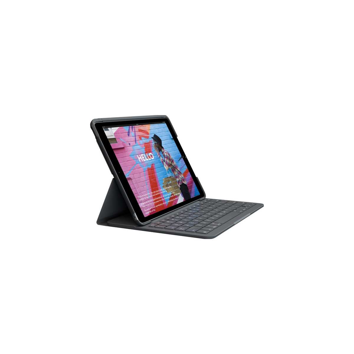 Logitech IPad (7th, 8th and 9th Generation) Keyboard Case Slim Folio (Graphite) Used Like New