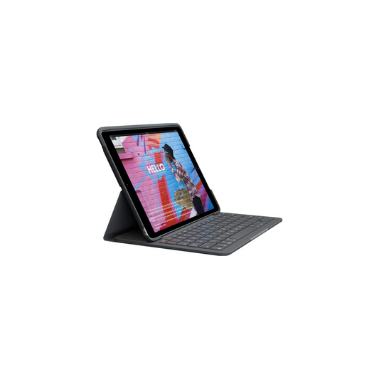 Logitech IPad (7th, 8th and 9th Generation) Keyboard Case Slim Folio (Graphite) Used Like New